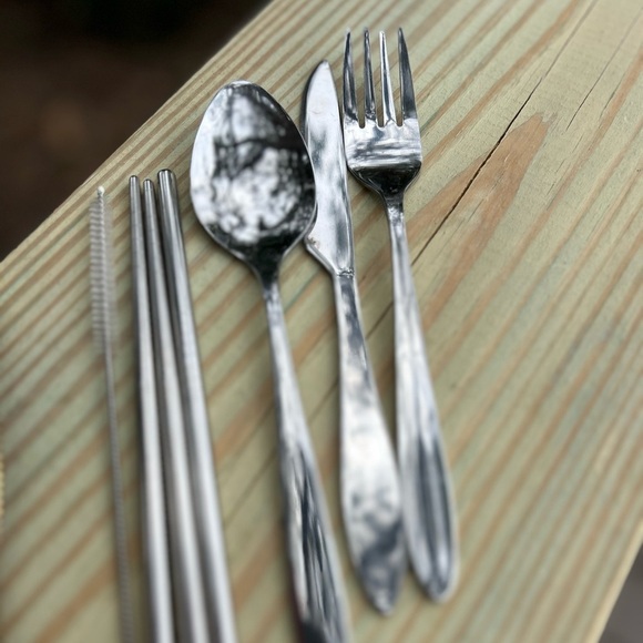 Mandala Eco-Friendly Travel Cutlery Set 7-Piece Utensils Reusable - Picture 7 of 13